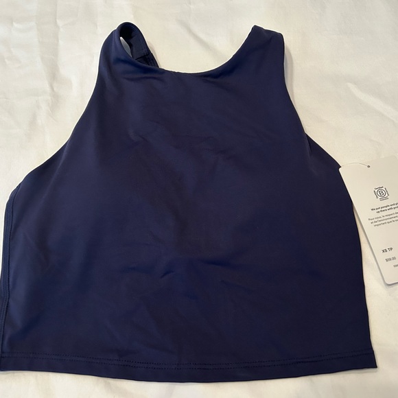 Athleta Conscious Crop Bikini Top A-C Size XS Blue NWT - Picture 7 of 9